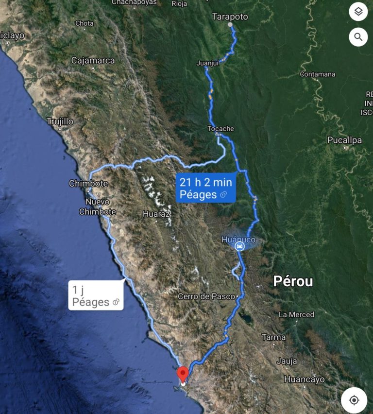 TARAPOTO à LIMA en voiture
